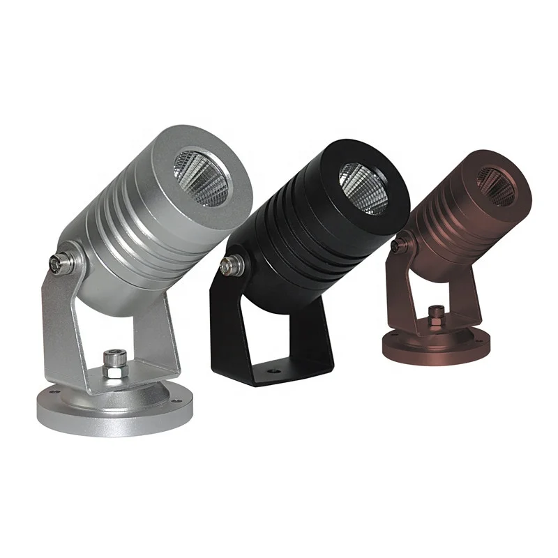 COB IP67 mini size LED garden spotlight with base and spike