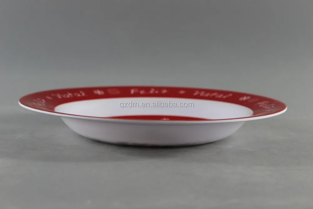 Xmas Theme Print Melamine Soup Plate 10 Inch