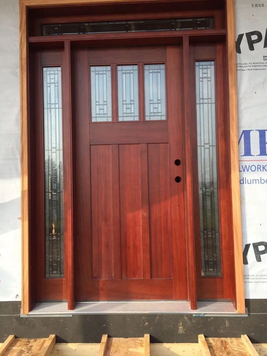 Traditional External Mahogany Solid Wood Door With