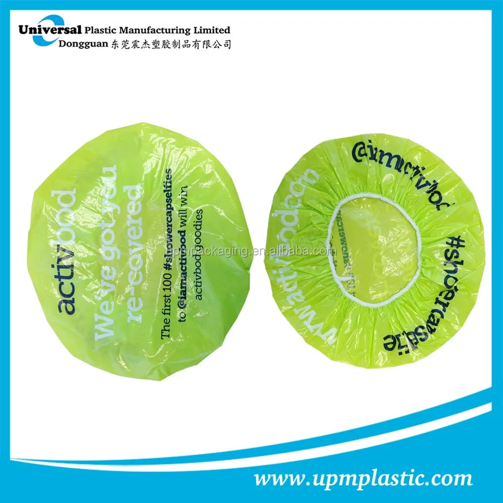 
Disposable Hotel printed plastic LDPE shower cap 