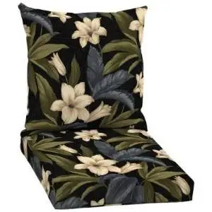 Buy Hampton Bay Black Tropical Blossom Tufted Outdoor Bench
