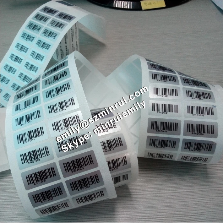 Custom Barcode Stickers Self Adhesive Labels with Unique Personalised Numbers 