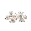 Colorful unique shape hot sale turkish modern fine quality bone china tea sets