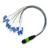 SMA E2000 MPO Fiber Cable For CATV Networks , 12 Core White OM3 OM4 Patch Cord