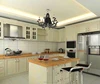 Yellow Quartz Worktop Kitchen Cabinet With Island, White Oak Kitchen Cabinet