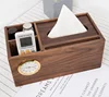 wooden material multi-function tissue box storage box table clock with many different size
