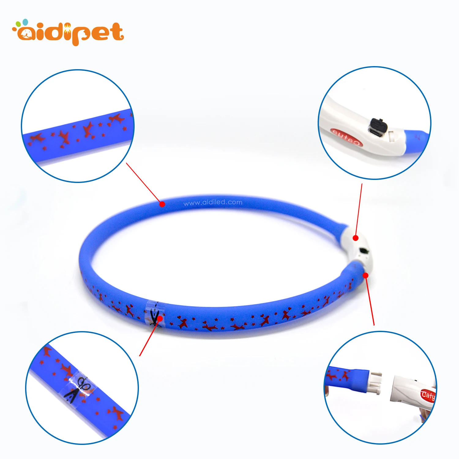 Lighting Up Pet Necklace Soft Material for Small Pup Twinkle image Led Dog Collar Christmas
