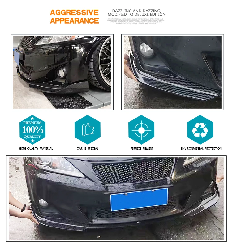 Is250 Is300 Jc Style Carbon Fiber Front Bumper Lip For Lexus Is250 Base