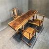 regular shape one piece solid Zingana wood slab rectangular wood table top