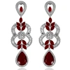 E-400 xuping drop big costume ruby diamond dangler earrings bridal wedding jewelry, rhinestone bridal earrings