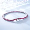 925 silver jewellery Red Ruby Gem stone Rhodium Plated wholesale Trending tennis bracelet