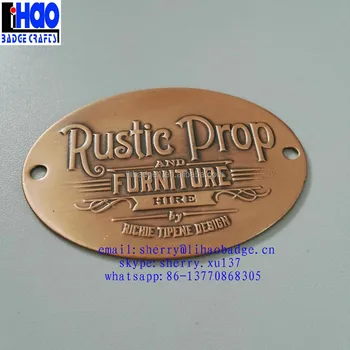 Custom Engraved Logo Metal Plate Antique Copper Name For Furniture Embossed Nameplate Sign Product On Alibaba Custom Engraved Logo Metal Plate