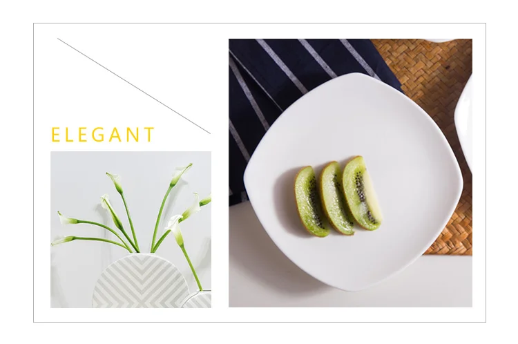 Chaozhou Chinabrett Porcelain Factory Square Dinner Plates Serving Dishes For Catering