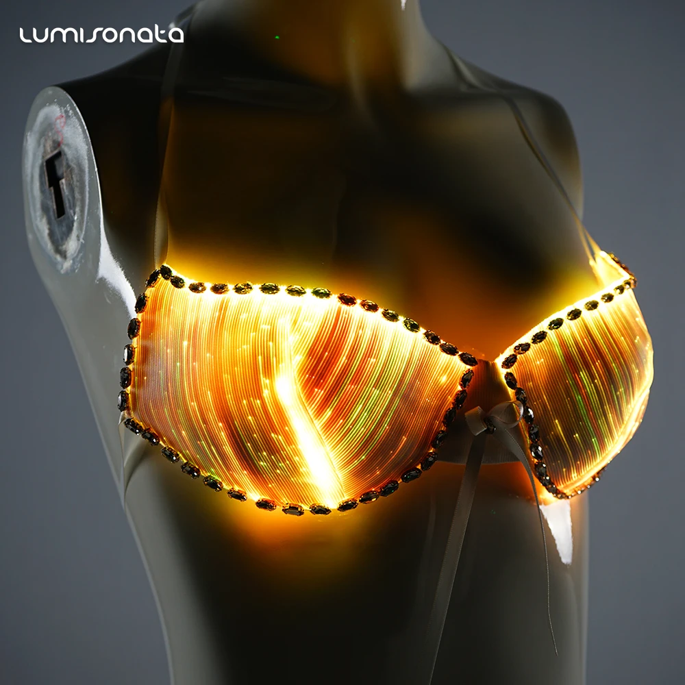 Hot Sales Sexy Light Up Fiber Optic Bra Led Festival Bra For Rave Buy