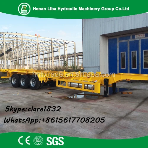 Container Chassis Trailer , Skeleton Semi Trailer 3 Axles 20Ft And 40Ft With Warranty And Parts
