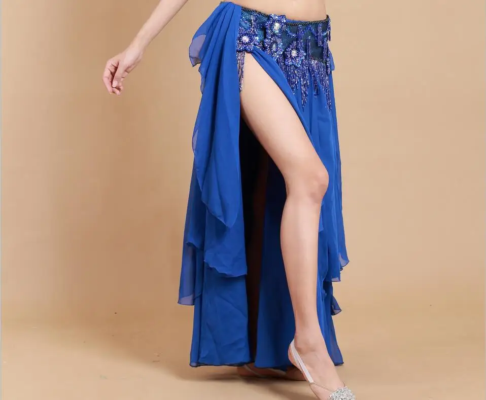 Stelisy Solid Chiffon Tiered Tribal Belly Dance Maxi Long Skirt Buy