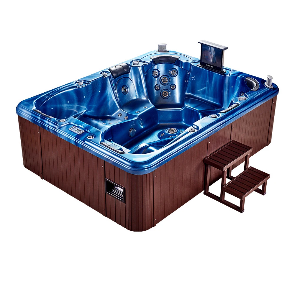 Fiberglass Swimming Pool Hot Tub Combo With Tv Set Factory Price Buy