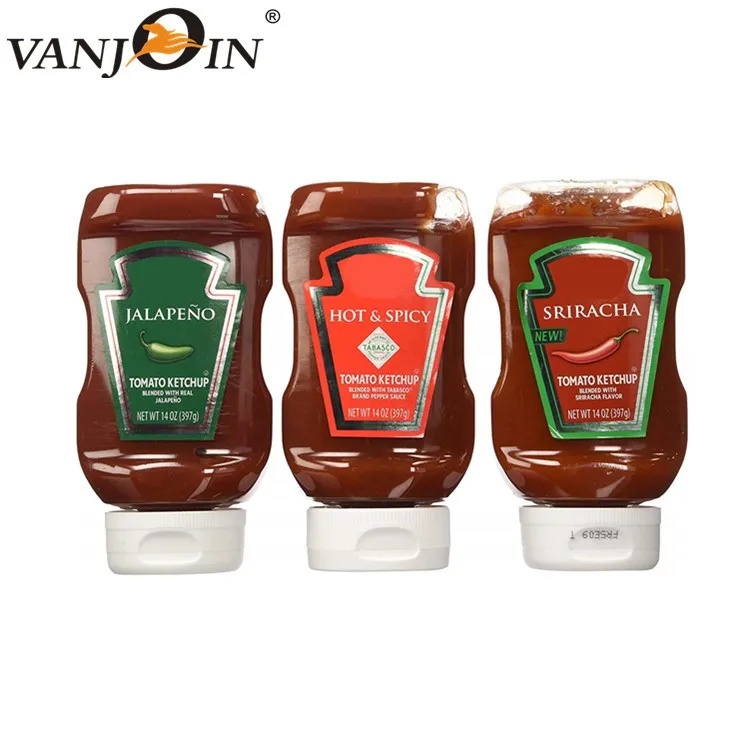 16oz 500ml Clear Hot Sauce Chili Plastic Bottle Ketchup Tomato Sauce