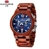 Light weight charming wooden men watch natural handmade big dial three eyes six luminous hands factory promotional