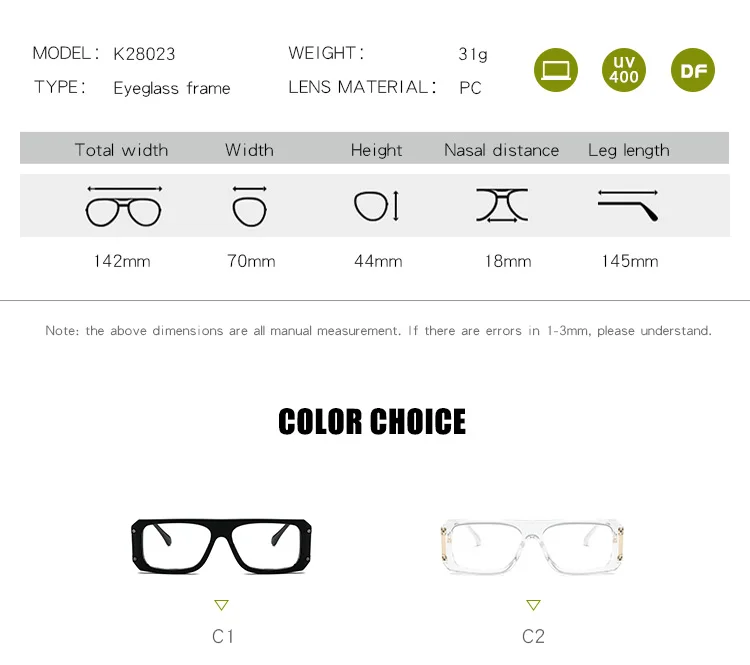 Custom Logo Spectacle Clear Lens Stylish Brand Big Design Frame Optical ...