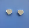 now novelty blank heart shape metal bead charm with customized printed logo