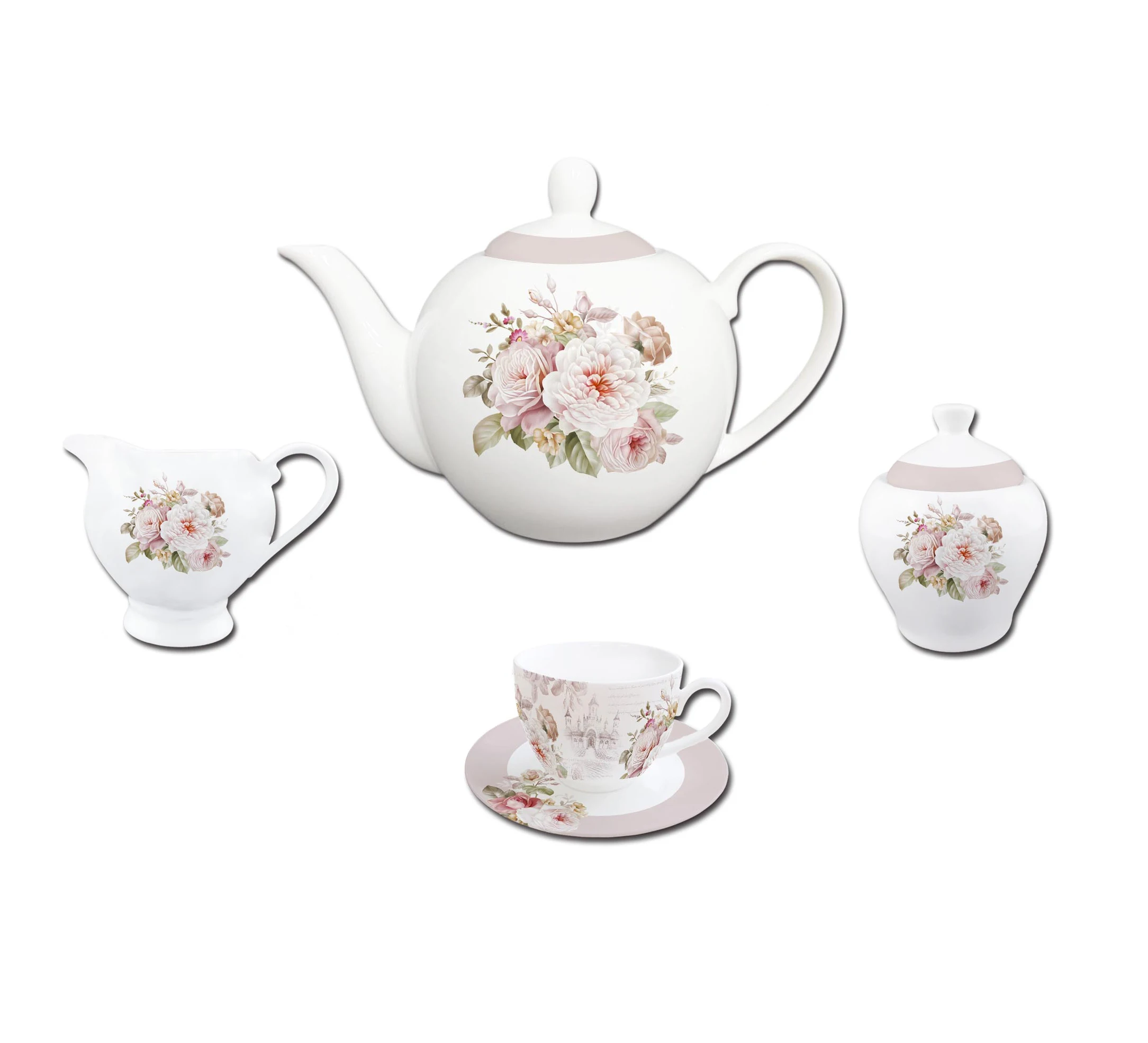 15pcs Porcelain Tea Sugar Pot Set Cup And Saucer Buy Porcelain Tea
