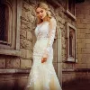 Charming long Sleeves Lace Boll Gown Wedding Dress Fishtail Skirt Bridal Gown