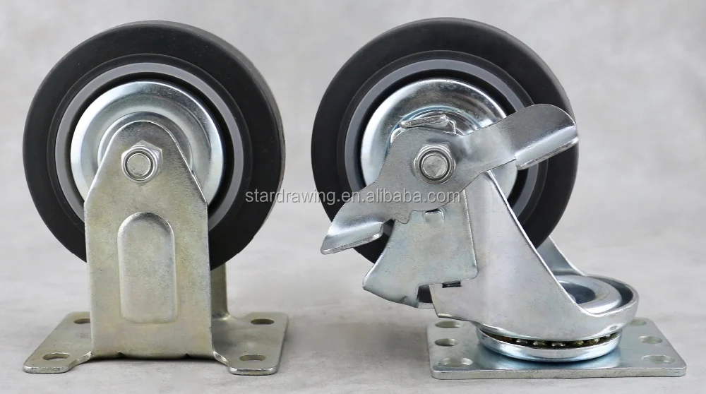 Ss Refrigerator Tpr Caster Wheel Silent Trolley Wheels With Dust Cover