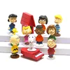 12pcs/set high quality Snoopy action figure for kid qute cake tooper Decoration