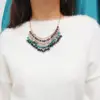 Fashion Bohemian Rhinestone Big Created Geometry Crystal Golden Metal Statement Maxi Choker Necklace Women Jewelry collier