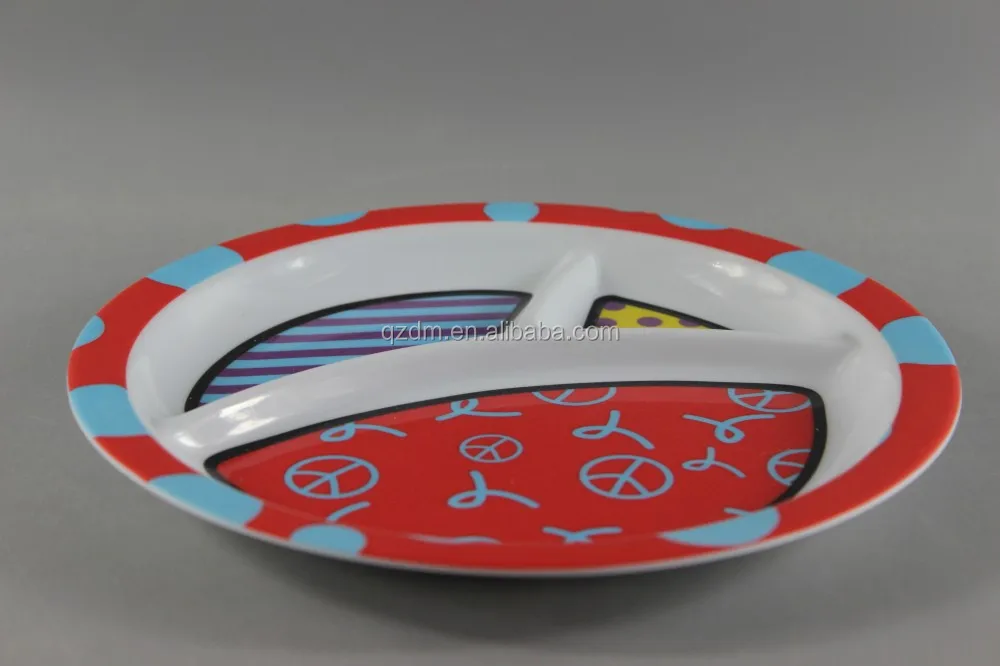 Kids Melamine Divided Plate For Lunch