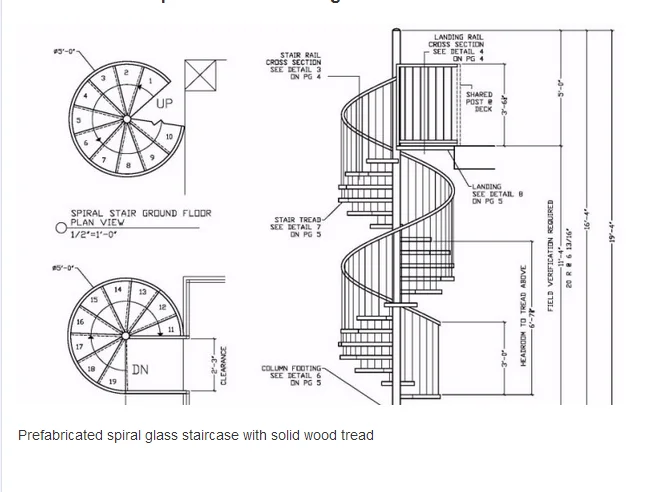Чертеж винтовой лестницы с размерами из металла