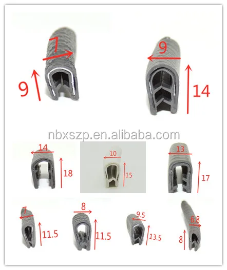 Flexible Pvc U Channel Edge Trim Sealing Strip For Sheet Metal Glass