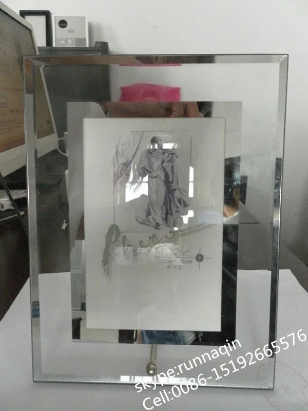 Crystal Gift Frameless Silk Printed Glass Picture Frame Mirror Photo