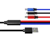 New braided memory usb light control usb light charging cable 2 3 4 in 1 one charging cable cord