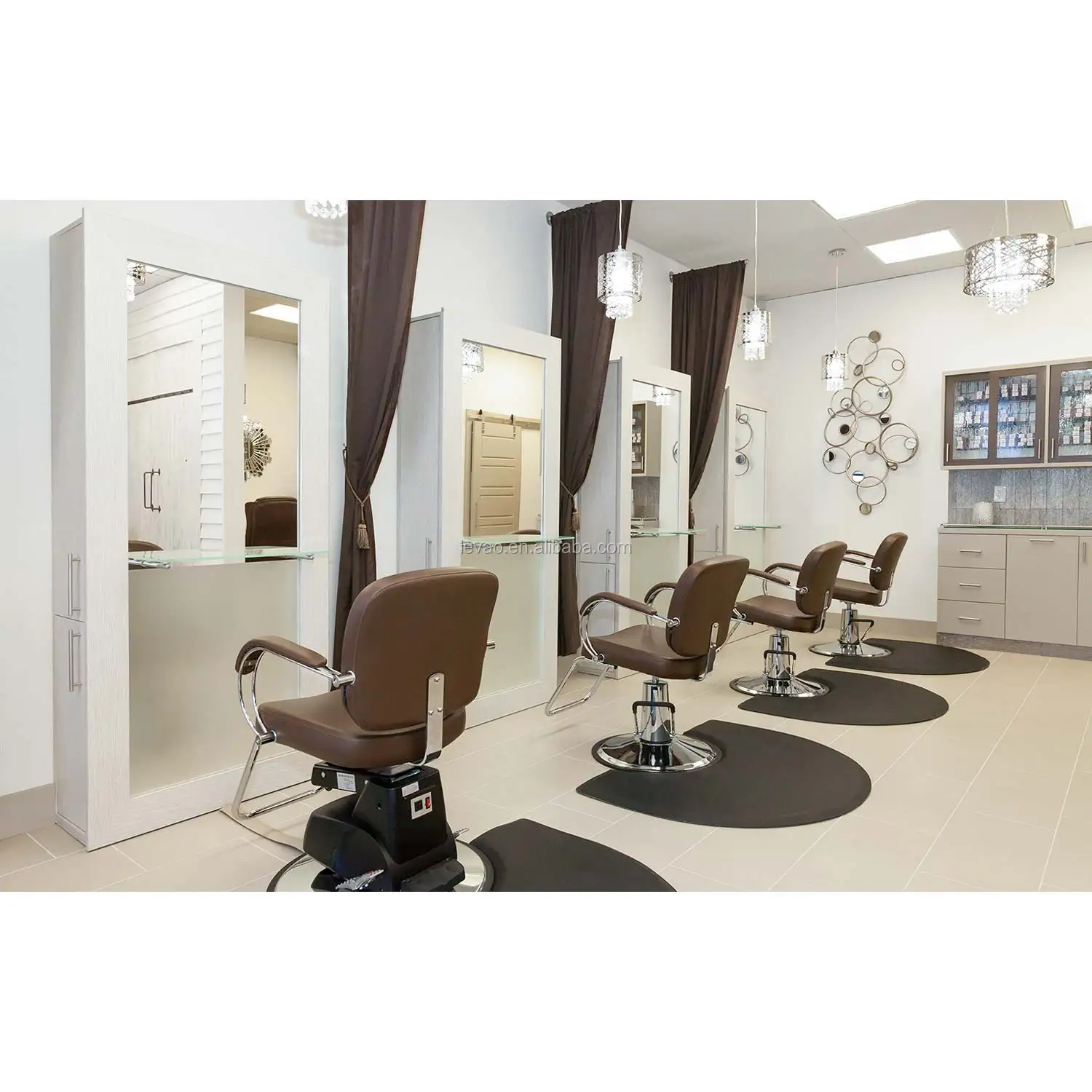 double sided salon stations with wheels