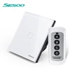 SESOO Remote Control Touch Switch SY2 AC170-22OV EU Standard 86*86MM Crystal Glass Panel Sensor Wall Light Switch