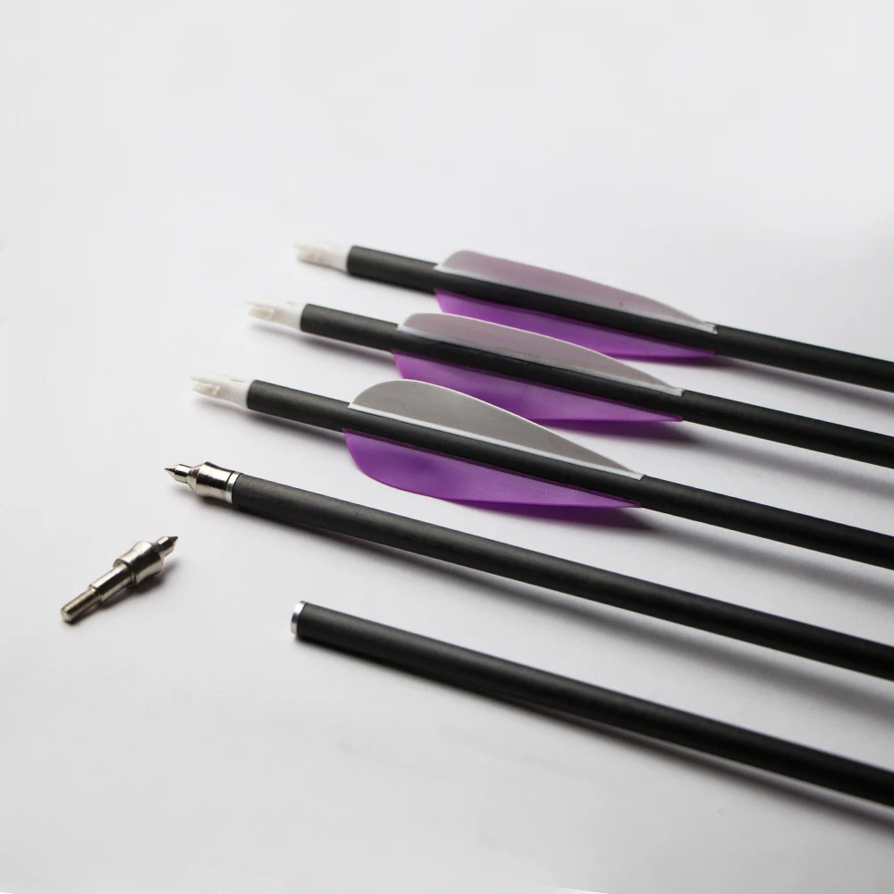 Spine 350 Cheap Carbon Fiber Arrows Hunting Carbon Shaft Arrow Archery Arrows Length 31'' With