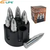 6PCS Gift Sets Stainless Steel Whiskey Stones Metal Bullet Ice Cubes With Cartridge Clip