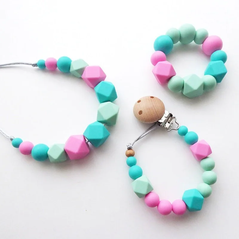 silicone bead necklace for teething