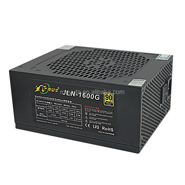 

Stock 1600w ATX PSU Power Supply for GTX1050 1060 1070 RX470.570.580 6 GPU 8gpu Mining