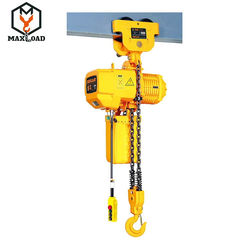 5 Ton Electric Chain Hoist (hhbb05-02sp) With Plain Trolley 200v-600v ...