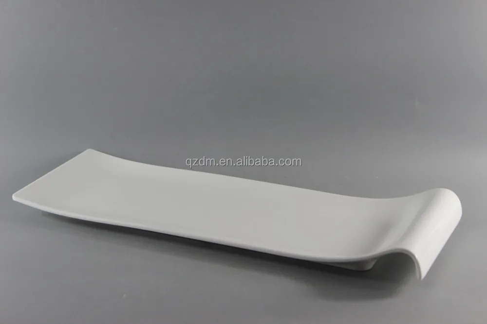 Rectangle Shape Melamine Sushi Plate,White Melamine Sushi Tray