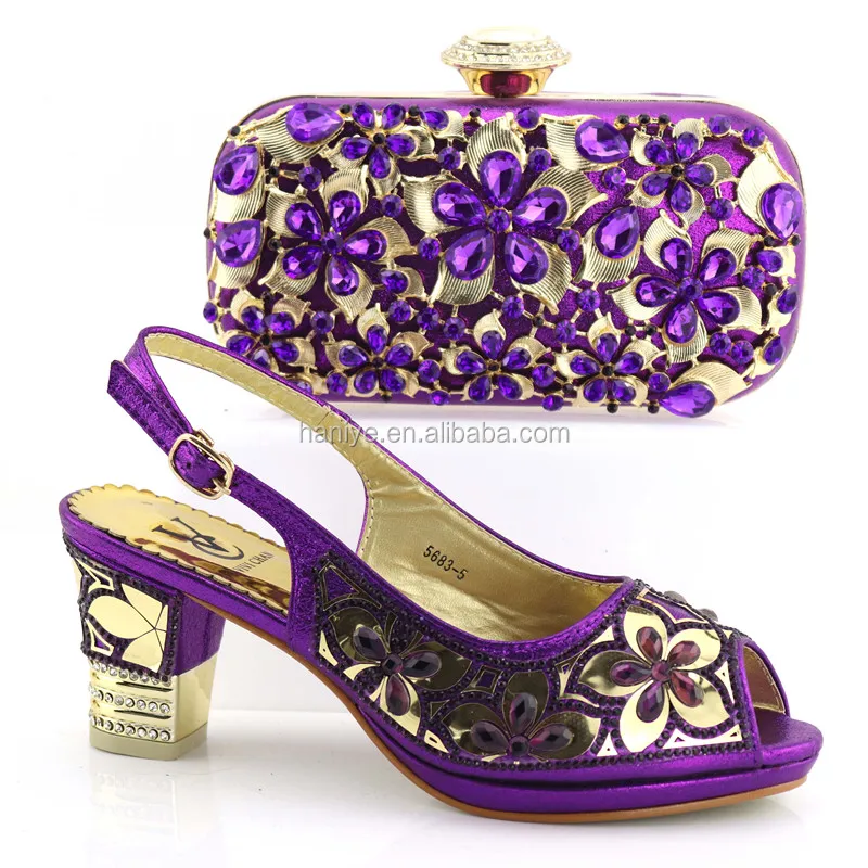 New Fashion Wedding Ladies Shoes And Bag Set Bridal Crystal Shoes And ...