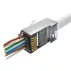 High Performance Crystal Head Internet Cable Pass Through Connector Shielded RJ45 EZ Connector