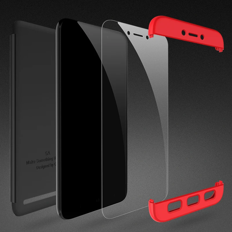 2018 hot sell 360 cover Removable 3in1 Hard PC Shield Back Cover Case for Xiaomi Redmi 5A phone cases