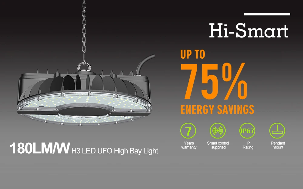 Hishine ufo high bay light waterproof IP65 250W led warehouse workshop factory lights