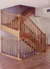 Lateral Oak Stringer Staircase With Turned Newel Posts