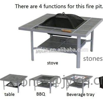 Outdoor Table Top With Ice Bucket And Bbq Grill Fire Pit Buy