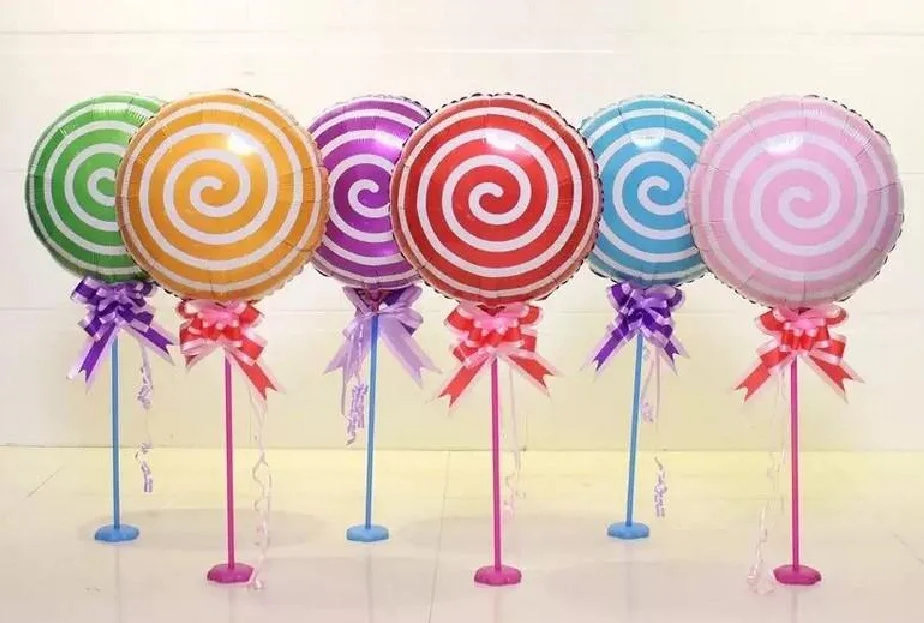 AnnoDeel 12 pcs 18 Sweet Candy Balloons Round Lollipop Balloon Birthday Wedding Party Balloons FBA0101 